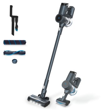 hoogo S5+ Aspirapolvere a bastone 2 in 1 Batteria Secco HEPA Sacchetto per la polvere Grafite, Bianco