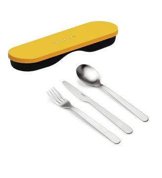Fratelli Guzzini Store&Go set di posate 3 pz Acciaio inox, Giallo