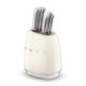 Smeg Ceppo con coltelli 50's Style - Panna LUCIDO - KBSF02CR 4