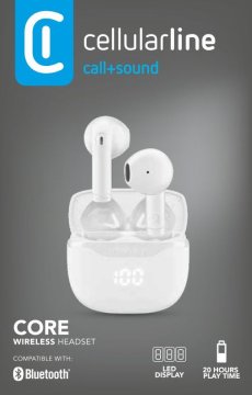 Cellularline Core Auricolare Bluetooth TWS con custodia di ricarica e display led