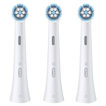 Oral-B Testine di Ricambio iO Gentle Care, testine rotonde originali, setole angolate per una rimozione più profonda della placca, testina più morbida, adatte a gengive sensibili, 3
