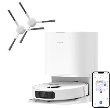 Dreame L10 Prime VM Combo Robot Aspirapolvere con 2 Spazzole laterali aggiuntive(3 in totale), Sollevamento del Mocio da 7 mm, Mocio Autopulente, Navigazione LDS, Aspirazione 4000Pa, Mappatura 3D, WiF