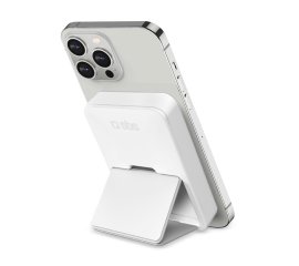 SBS TEBB5000MAGSTANDW batteria portatile 5000 mAh Carica wireless Bianco