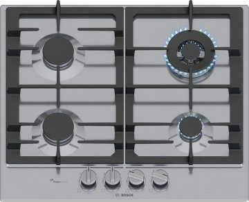 Bosch Serie 6 PCH6A5I90 , Piano cottura a gas, 60 cm, Acciaio inox
