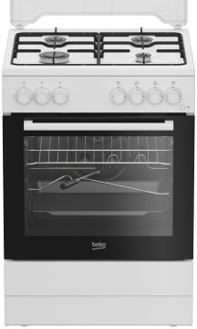Beko FBST62110DW cucina a libera installazione bianca, 60x60cm, piano gas, forno elettrico statico, grill elettrico, 73 Lt, Сlasse A