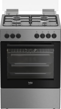 Beko FBE62120XD cucina a libera installazione inox, 60x60cm, piano gas, forno elettrico ventilato, grill elettrico, 66 Lt, Сlasse A