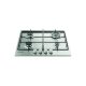 Indesit THP 642 W/IX/I 1 piano gas inox 60cm 4 fuochi bruciatore doppia corona griglie smaltate 3