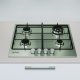 Indesit THP 642 W/IX/I 1 piano gas inox 60cm 4 fuochi bruciatore doppia corona griglie smaltate 6