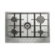 Indesit THP 751 W/IX/I IT 1 piano gas inox 75cm 5 fuochi bruciatore doppia corona griglie in ghisa lavabili in lavastoviglie 2