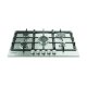 Indesit THP 751 W/IX/I IT 1 piano gas inox 75cm 5 fuochi bruciatore doppia corona griglie in ghisa lavabili in lavastoviglie 3
