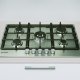 Indesit THP 751 W/IX/I IT 1 piano gas inox 75cm 5 fuochi bruciatore doppia corona griglie in ghisa lavabili in lavastoviglie 6