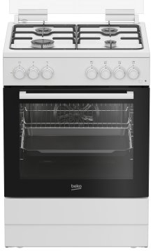 Beko FBE62011WC cucina a libera installazione bianca, 60x60cm, piano gas, forno elettrico ventilato, grill elettrico, 72 Lt, Сlasse A