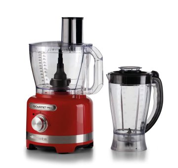 Ariete 1782 Gourmet Pro Moderna, Robot da cucina, Tritatutto 3L, Frullatore 2L, 2 velocità + Pulse, Set di lame + Disco in acciaio inox, Accessorio spremiagrumi, Rosso