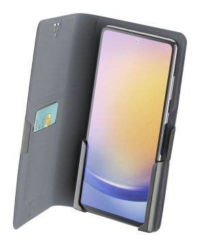 Cellularline Slide & Click Custodia a libro multicompatibile effetto pelle - Taglia M (Misure max telefono: 75mm X 150mm)