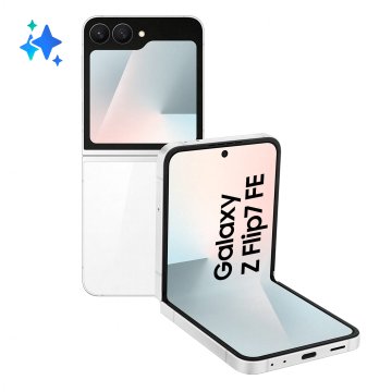 Samsung Galaxy Z Flip7 FE Smartphone AI, RAM 8GB, 256GB, Display 3,4" Super AMOLED/6,7" Dynamic AMOLED 2X, Fotocamera 50MP, Bianco