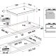 Indesit ING 72T/BK 1 piano gas vetro nero 75cm 5 fuochi bruciatore doppia corona griglie in ghisa lavabili in lavastoviglie 7