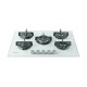Indesit ING 72T/WH 1 piano gas vetro bianco 75cm 5 fuochi bruciatore doppia corona griglie in ghisa lavabili in lavastoviglie 3
