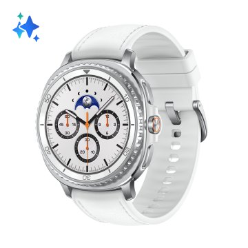 Samsung Galaxy Watch8 Classic (Bianco, BT, 46mm) Smartwatch Galaxy AI, design resistente agli urti, lunetta girevole, processore 3nm, monitoraggio attività fisica e sonno, One UI 8