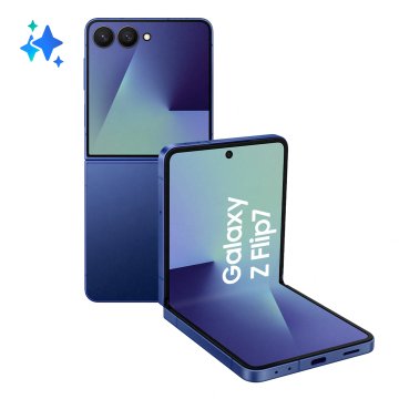 Samsung Galaxy Z Flip7 Smartphone AI, RAM 12GB, 256GB, Display 4,1" Super AMOLED/6,9" Dynamic AMOLED 2X, Fotocamera 50MP, Blue Shadow