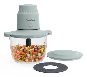 Moulinex Choppeo , Tritatutto con Recipiente in Vetro, Capacità di 1 L, Vetro Borosilicato