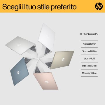 HP Laptop 15-fc0084nl AMD Ryzen™ 5 5625U Computer portatile 39,6 cm (15.6") Full HD 8 GB DDR4-SDRAM 512 GB SSD Wi-Fi 6 (802.11ax) Windows 11 Home Argento