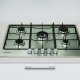 Indesit THP 752 W/IX/I 1 piano gas inox 75cm 5 fuochi bruciatore doppia corona griglie smaltate 6