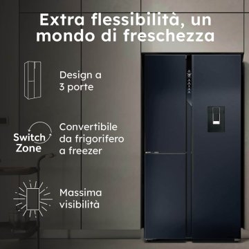 Haier HSPR79F18EWMB Frigorifero Side By Side 3 Porte Libera installazione 573L E Nero