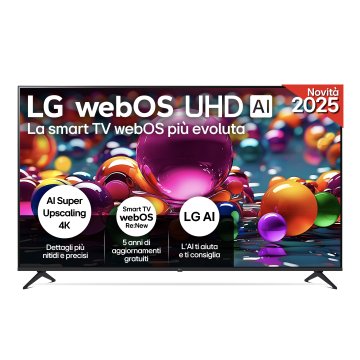 LG UHD AI 75UA75006LA TV Serie UA75 75'' 4K, α7 Gen8, HDR10, 20W, 3 HDMI con Game Optimizer, Smart TV WebOS 25