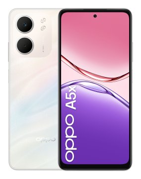 OPPO A5x Smartphone, Foto AI 32MP, Frontale 5MP, Display 6.67” 90HZ LCD HD+, 6000mAh, RAM 4(Esp1GB/2GB/4GB)+ROM 128GB (esp1TB), IP65, [Versione Italia], Laser Bianco