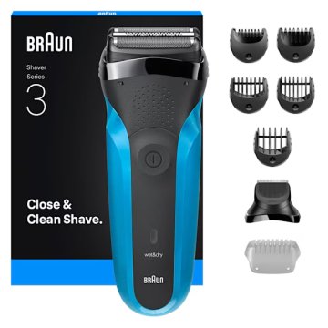 Braun Series 3 310BT Rasoio Trimmer Nero, Blu