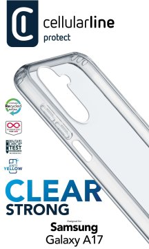 Cellularline Clear Strong - Galaxy A17 Custodia rigida con bordi in gomma