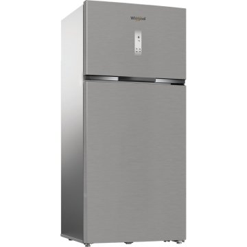 Whirlpool WHD2 6633 X5E Frigorifero doppia porta a libera installazione, Dual no frost, 83cm, Classe D, Pearl Inox, 35 dbA, h 188cm