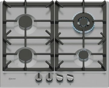 Neff T26CIH8N0 piano cottura Nero, Acciaio inox Da incasso 60 cm Gas 4 Fornello(i)