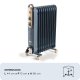 Ariete 8252 Radiatore a olio Vintage, 11 elementi riscaldanti, 2500W, 3 livelli di potenza, Maniglia e ruote per facile trasporto, Celeste 3