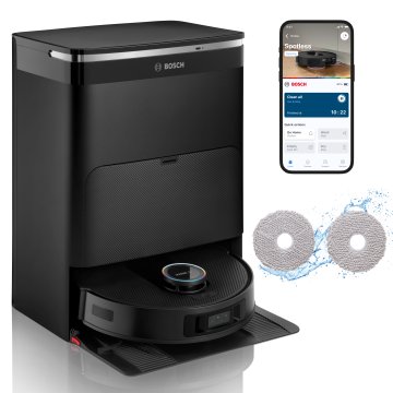 Bosch BCRDW3BX, Robot aspirapolvere e lavapavimenti, Spotless Max Cam, Nero