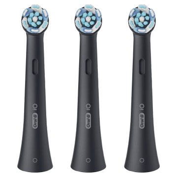 Oral-B Testine di Ricambio iO Series Ultimate Clean Nero, testine rotonde di ricambio originali, con setole CrissCross per pulizia e rimozione della placca avanzate e in profondità, 3