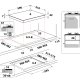 Indesit ING 61T/BK 1 piano gas vetro nero 60cm 4 fuochi griglie in ghisa lavabili in lavastoviglie 5