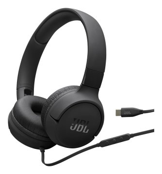 JBL Tune 520C USB-C Cuffie Cablato A Padiglione Musica e Chiamate USB tipo-C Nero