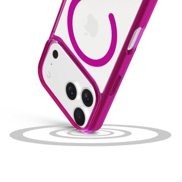 Cellularline Iconic Mag - iPhone 17 Pro Max Custodia trasparente con bordi colorati compatibile con ecosistema Magsafe