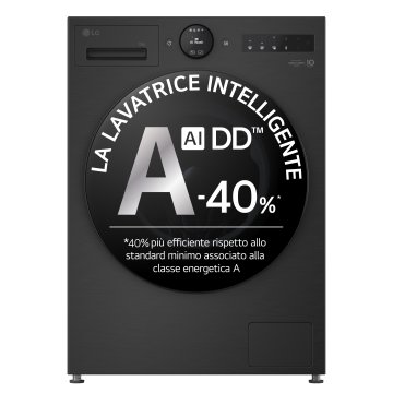 LG F4X7013TBB Lavatrice 13kg AI DD™ Serie X7, Classe A-40%, 1400 giri, Display Easy Circle, Wi-Fi, AI Wash, TurboWash