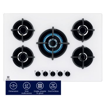 Electrolux Piano Gas Comandi Frontali 75 Cm EGG75372W