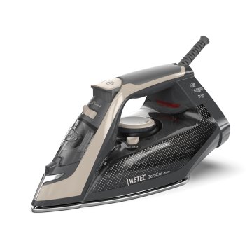 Imetec ZeroCalc Power - Ferro da Stiro da 2600W con Colpo di Vapore 220g,Piastra in Acciaio Satinato, Sistema Anticalcare, Leggero