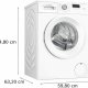 Bosch Serie 8 WGE0241H Serie 2 Lavatrice a carica frontale 7kg 1400g/min Bianco Classe A Pannello di controllo in Tedesco 9
