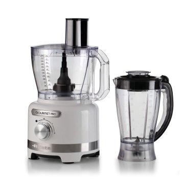Ariete 1782 Gourmet Pro Moderna, Robot da cucina, Tritatutto 3L, Frullatore 2L, 2 velocità + Pulse, Set di lame + Disco in acciaio inox, Accessorio spremiagrumi, Bianco