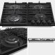 Hisense GG663BHF piano cottura Nero Da incasso 60 cm Gas 4 Fornello(i) 5