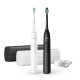 Philips Sonicare serie 5300 Sonicare Spazzolino Elettrico Sonico con base di ricarica e custodia, 2 livelli di intensità, sensore di pressione confezione da 1 spazzolino bianco e 1 spazzolino nero HX7 10