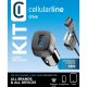 Cellularline Car Charger Kt 18W Caricabatterie da auto 18W con porta USB-A e cavo USB-C incluso, compatibile con smartphone e tablet Quick Charge. 3