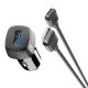 Cellularline Car Charger Kt 18W Caricabatterie da auto 18W con porta USB-A e cavo USB-C incluso, compatibile con smartphone e tablet Quick Charge. 4