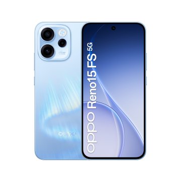 OPPO Reno15 FS 5G AI Smartphone, Tripla fotocamera 50+8+2MP, Selfie 50MP, Display 6.57” 120HZ AMOLED FHD+, 6500mAh, RAM 8GB(Esp2GB/4GB/8GB)+ROM 512GB [Versione Italia], Aurora Blue