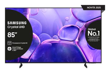 Samsung Crystal UHD 85" UE85U8000FUXZT 4K, Processore Crystal 4K, HDR, Smart Experience, OTS Lite & Adaptive Sound, Metal Stream Design, Smart TV, 2025